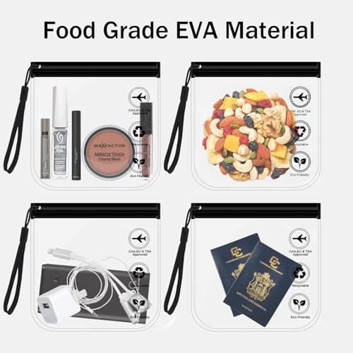 2 Pack TSA Approved Clear Toiletry Bags 20x20cm - Leakproof Zipper Cosmetic Pouch, Portable Handheld Travel Organizer for Airport Liquids, Essentials (Men & Women, UK Airline Compliant) — view 4