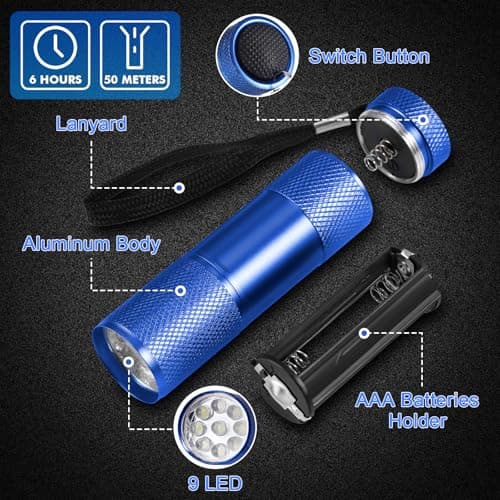 Kssvzz 5 Pack Small Torch, Mini Torches Led Super Bright with 9 LEDs, Multicolor Kids Torch with Lanyard, Aluminum Pocket Torch for Adult Camping Hiking Outdoor Gifts — view 3