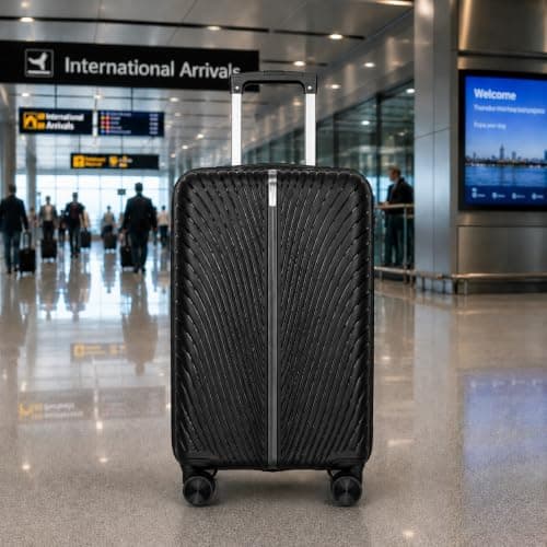 Fly Kite Luggage 28 Inch Large Suitcase 100% Polypropylene Hard Shell with Aluminium Trolley Handle Real TSA 3 Digit Secure Lock 360° Smooth Wheels Lightweight Suitcase|Black — view 2