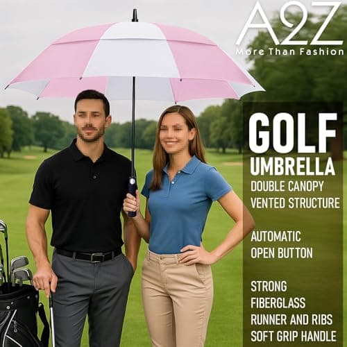 A2Z Golf Umbrella 152cm Double Canopy Windproof Auto Open Fiberglass Shaft — view 2