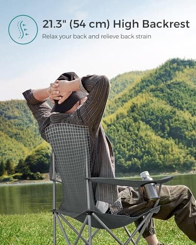 SONGMICS Set of 2 Folding Camping Chairs, Max. Load Capacity 150 kg — view 4