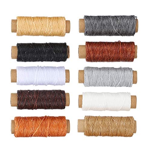 Horett Waxed Sewing Thread 150D 10-Color 10pc Leather Craft Kit — view 5