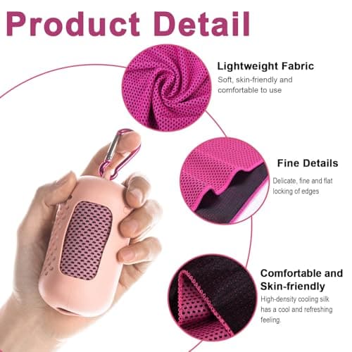 Gym Towels, 3 Pack Cooling Towel Soft Microfiber with Portable Silicone Sleeves, Breathable Instant Towels, Microfiber Soft Quick Dry Gym Towel for Sport Camping Swim Fitness(30 x 90cm, 3 Colors) — view 3