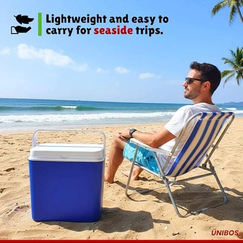 Unibos | 24L Insulated Cool Box – Lightweight Portable Ice Cooler With Handle & Lid – Durable Food-Grade Plastic – Keeps Food & Drinks Hot Or Cold – Ideal For Camping, BBQ, Travel, Outdoor (24L) — view 6