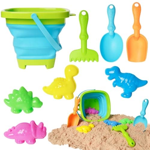 Collapsible Kids Beach Toys Set,Foldable Kids Bucket and Spade Set
