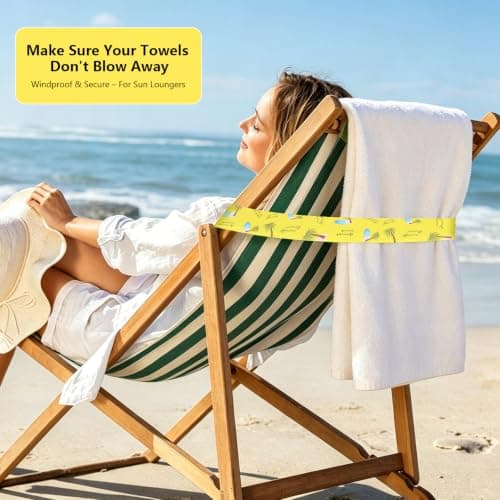 10 Pack Towel Bands for Beach, Windproof Elastic Sun Lounger Straps — view 3