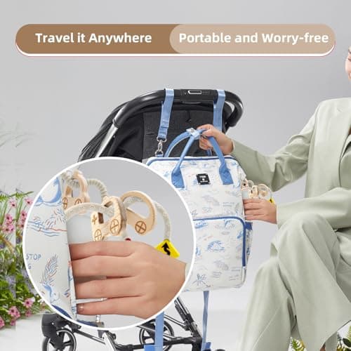 Infant Relief Sensory Toys for Babies 6 7 8 9 12 Months, Suction Cup High Chair Toys for Toddlers, Silicone Travel with Car Wooden Ring for Traffic Cognition Enlightenment Gifts — view 6