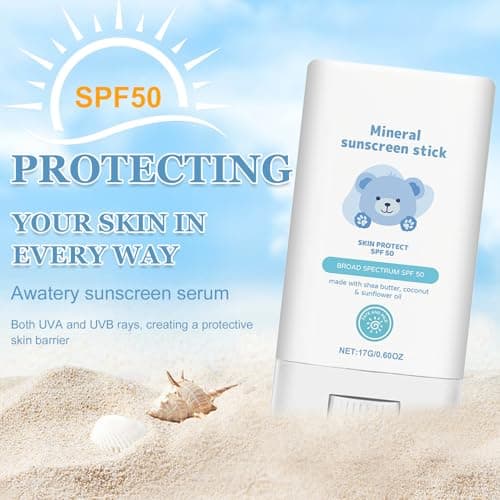 Kids Sun Cream Stick, SPF 50 Baby Sun Cream, Mineral Sunscreen Stick, Lightweight Water-Resistant Roll on Sunscreen for Delicate Sensitive Skin, Non-greasy Face Moisturiser, UVA & UVB Protection — view 3