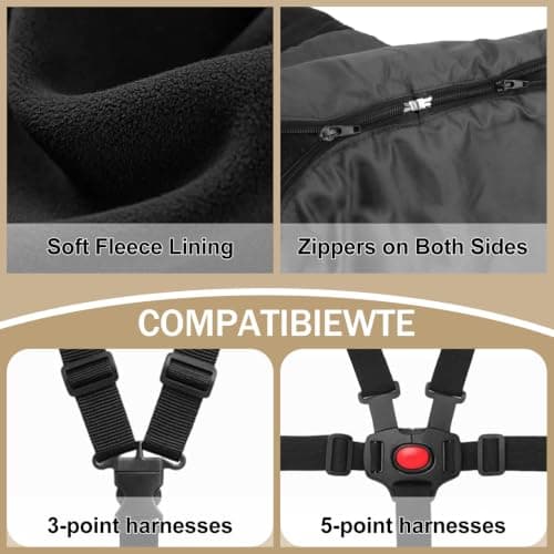Universal Pushchair Footmuff Winter Warm Baby Stroller Fleece Cosy Toes — view 6
