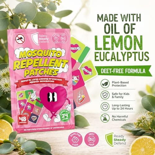 Mosquito Patches - Pack of 48, DEET-Free Mosquito Repellent for Kids, Long-Lasting Protection, Safe Alternative to Spray, Holiday Essentials for Kids, Perfect for Indoor & Outdoor Use - Girls Patches — view 5