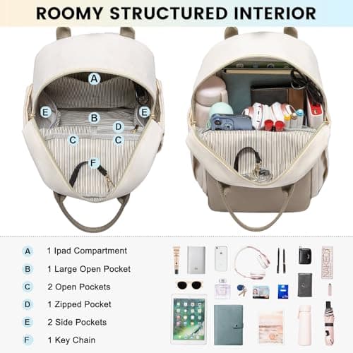 LOVEVOOK Backpack Womens Small Fashion Backpacks for Ladies Girls School Bags Waterproof Rucksack Bag for Travel Mini Cute City Casual Daypacks — view 3