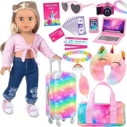 ZITA ELEMENT 23 PCS 18 Inch Girl Doll Accessories Suitcase Luggage Travel — view 5