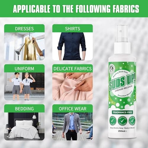 Suds Up! - Instant Crease Release Spray 250ml - Wrinkle Remover for Clothes - Quick Dry, Residue-Free Fabric Spray - Perfect for Garments — view 5