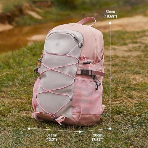 AUXDIQ Hiking Backpack 35L Lightweight Camping Backpack Travel Daypack for Men and Women (Pink) — view 2