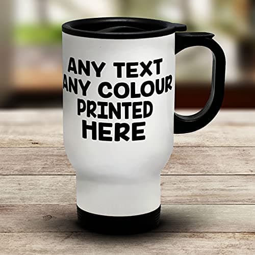 Shopagift Personalised Travel Mug Any Text Message Birthday Mother's Father's Day Custom Work Company Logo Coffee Tea Cup Gift — view 2