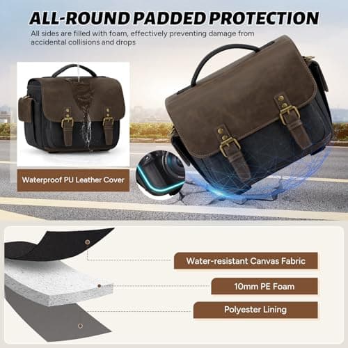 RAINSMORE Camera Bag, Small Camera Case for DSLR/SLR/Mirrorless — view 2