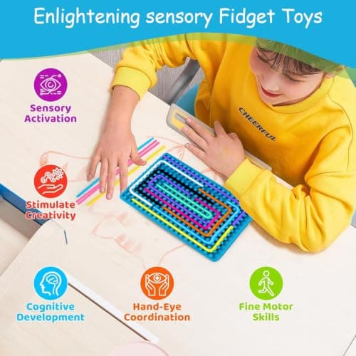 YXHZVON Sensory Activity Board Silicone Fidget Toys for Kids & Adults(Blue) — view 4