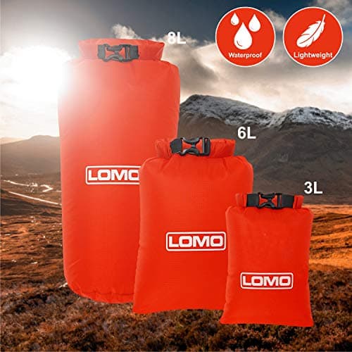 Lomo 3 Pack Lightweight Roll Top Dry Bags. 8L, 6L, 3L — view 2