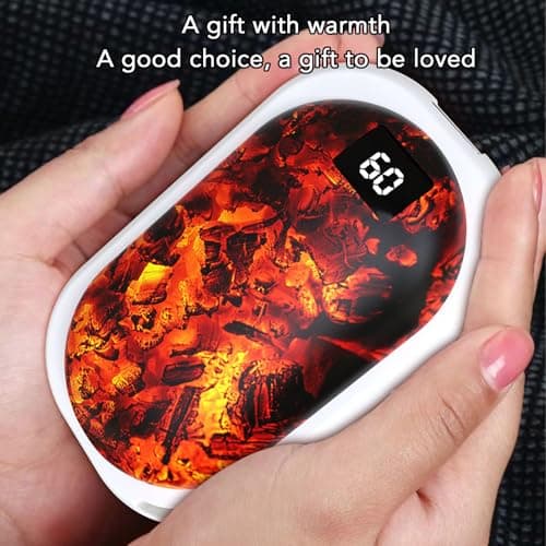 kaisudiAP Rechargeable Hand Warmer Power Bank, 3600mAh Portable Pocket Heater, Adjustable Temperature Settings, Charcoal Fire Ambiance Light, for Outdoor Activities Travel Camping — view 5