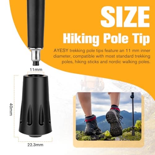 AYESY Walking Stick Rubber Ends, 6 Pack Reinforced Rubber Ferrules Pole Tip — view 2