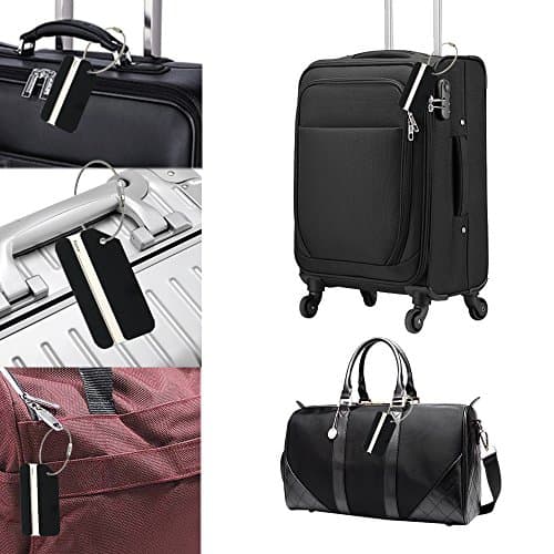 Aluminum Luggage Tag for Luggage Baggage Travel Identifier By Ovener (Black 2 Pcs) — view 6