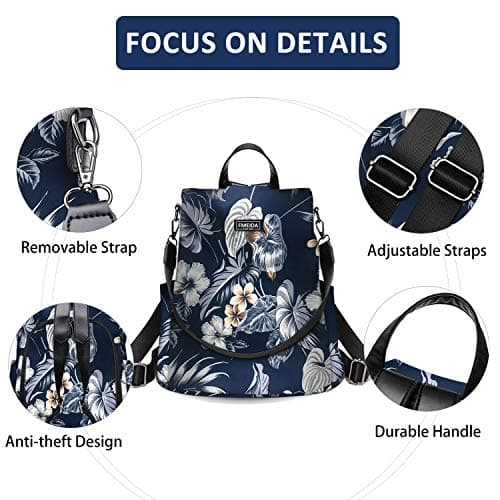 Fmeida Anti Theft Backpack for Women Small Travel Rucksack Water Resistant — view 5