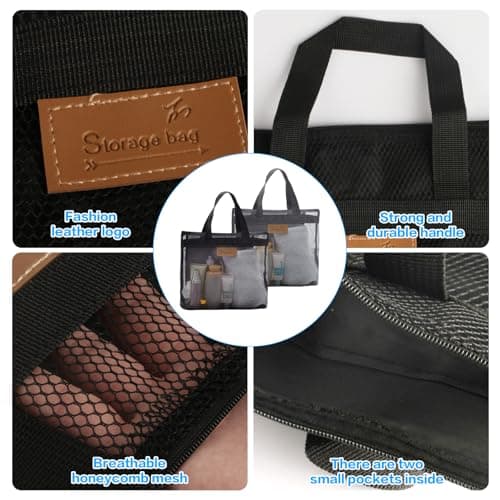 SGYKJ 2 Pcs Shower Bags, Protable Toiletry Mesh Toiletry Bag for Women Men — view 3