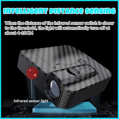 R-timer 2Pcs Car Door Welcome Lights for Ford B-Max C-Max S-Max KA, Wireless LED Projector Shadow Entry Lamp Carbon Fiber Look Interior Decor — view 5