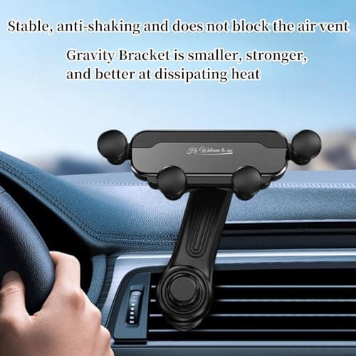 QruiLanTu Car Vent Phone Mount Gravity Cell Phone Holder Never Blocking Vent with Rotatable Swing Arm Hands Free Universal Extension Clip Air Phone Holder Car Fit for All Phones iPhone Samsung — view 2