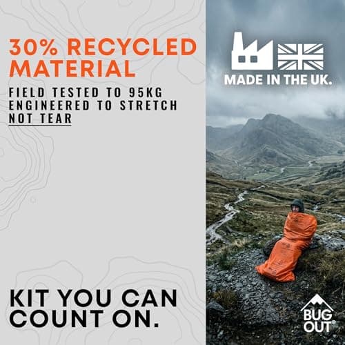 BUG OUT Survival Bivvy Bag with Emergency Whistle, Made in the UK — view 4