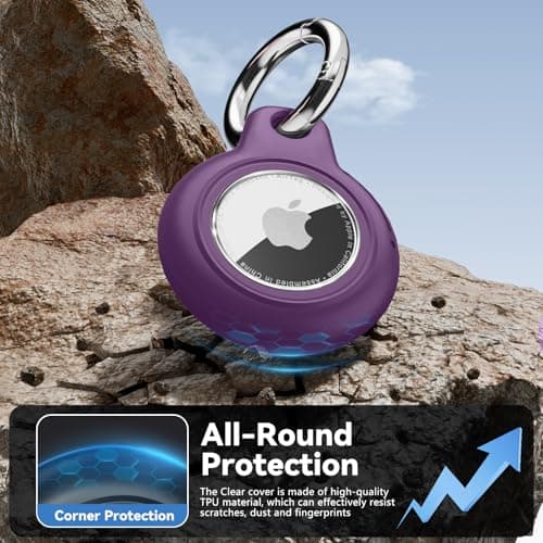 TNSNK for AirTag Holder Keyring, 1 Pack,Deep Purple — view 5