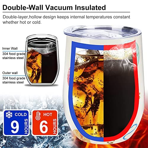 NymphFable 12oz Cat Cup Travel Mug Insulated Wine Tumbler with Straw and Lid Coffee Mug Gifts for Women Double Wall — view 5