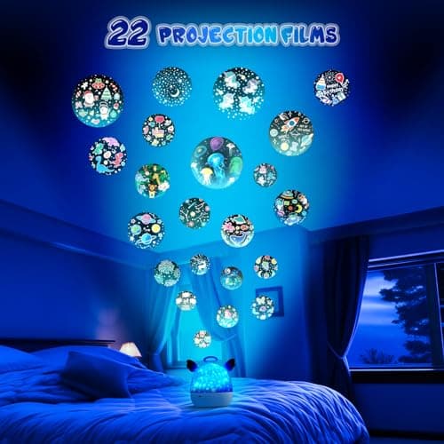 Diboniur Baby Night Light Projector Night Light Kids, 22 Films+20 Lullabies, Baby Sensory Lights for Autism, Star Projector Light for Kids Bedroom, Rechargeable Baby Lights Projector (Angel) — view 5
