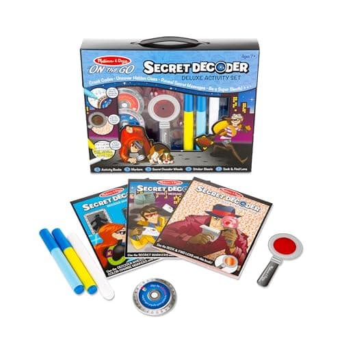 Melissa & Doug Secret Decoder Role Play Detective Kit | Spy Kit for Kids Travel Activity Packs | Games Activity Book | Plane Activities for Kids | Gifts for 7 Year Old Boys or Girls