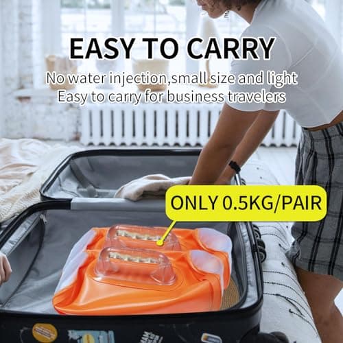 DEIRIS Water Dumbbells, Water Filled Weights Set, Travel Weights, Water Weight Bag, Adjustable Weights Dumbbells to 2/5/10/14 KG Pair, for Strength Training, Fitness (Orange: Pair of 14 kg) — view 5