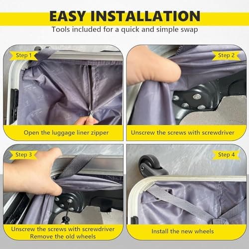 Tobeso-Nuoze 2 pcs Luggage Wheels Replacement Wheel for Luggage Suitcase Repair 360° Rotating Suitcase Replacement Wheels with 2 Mounting Holes L237 — view 5