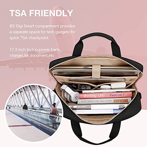 bagsmart Laptop Bag for Women, 17.3" Briefcase Teacher for Work School — view 3