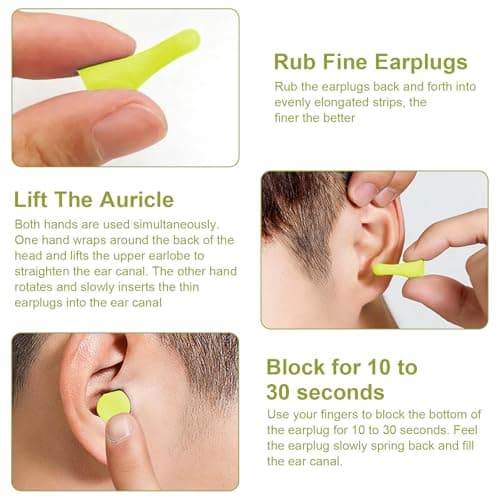 10PCS Reusable Slow Rebound Foam Earplugs, Portable Noise Reduction Earplugs for Sleeping, Shooting, Travel (Yellow)|Shooting and Daily Noise Reduction — view 4