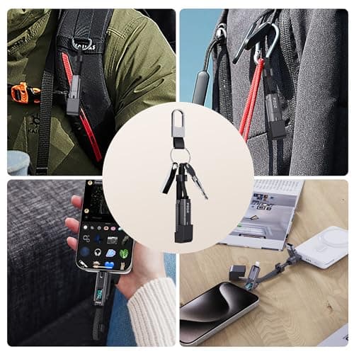PZOZ Keychain Charging Cable Charger Cable Keyring Multi Charger Cable — view 6