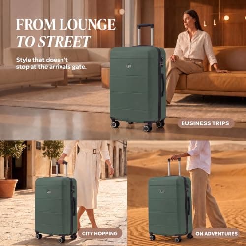 LUGG - Jetset 32 Inch Large Suitcase – Lightweight Hard Shell Luggage with TSA Lock – Water-Resistant ABS Spinner Suitcase – 4 Wheels – 86x58x31cm Travel Bag — view 4