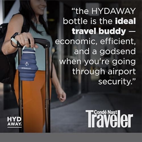 HYDAWAY Collapsible Water Bottle - 25oz I Reusable Water Bottle with Flip Top Lid for Travel, Hiking, Backpacking I Portable & Leakproof, Food-Grade Silicone, BPA Free, Collapses to 1.5” — view 6
