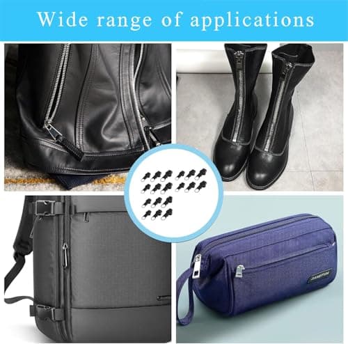 Universal Zipper Repair Kit,18 PCS Removable Zip Puller Replacement Easy No Tools Fix for Jackets Luggage Backpacks Jeans Multipack in Black — view 6
