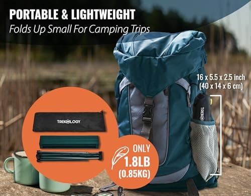TREKOLOGY TALU Portable Folding Beach Table - Lightweight Travel Camp Table | Small Camping Table for Outdoor Adventures | Foldable, Compact, and Sturdy - Perfect for Camping, Picnic, Beach Trips — view 3
