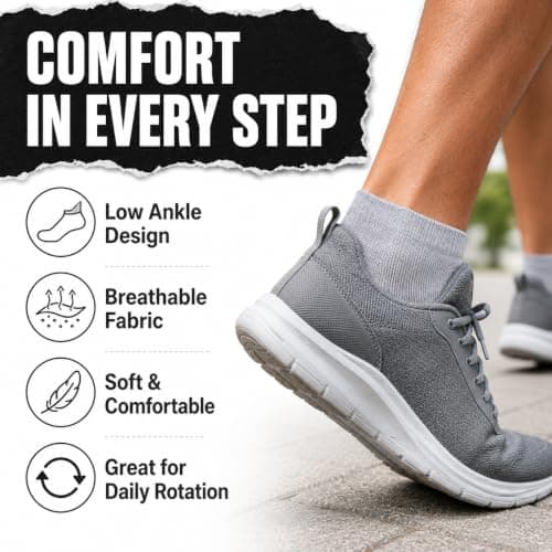 Men's Trainer Socks 12 Pack Cushioned Breathable Athletic Running Socks — view 6