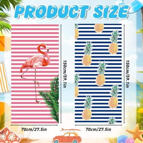 Jokureao 2Pcs Large Microfibre Beach Towel for Adult, 150 * 70cm Quick Dry Sand Free Travel Towel, Lightweight Towel for Swimming, Extra Large Beach Towel, Summer Beachs Towels for Women Men — view 2