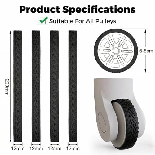 hankousi 4Pcs Luggage Wheel Protectors, Silent Protection & Trimable Silicone Suitcase Wheel Covers for Suitcase Maintenance — view 2