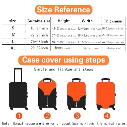 Printed Design Travel Trolley Case Cover Protector Washable Suitcase Cover Luggage Storage Covers for 18-32 Inch Luggage Cover (pink, XL for 29"-32" inches case) — view 2