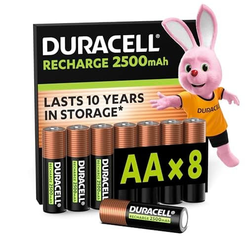 DURACELL AA Rechargeable Batteries (8 Pack) 1.2V, 2500 mAh NiMH