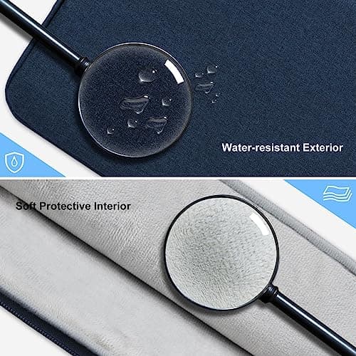 jooeer 13 Inch Laptop Sleeve Case Compatible with 13" MacBook Air/Pro M2 M1 13.3" Chromebook Notebook, Waterproof Computer Carrying Bag Padded Cover with Handle Pocket Accessories Pouch, Navy Blue — view 5
