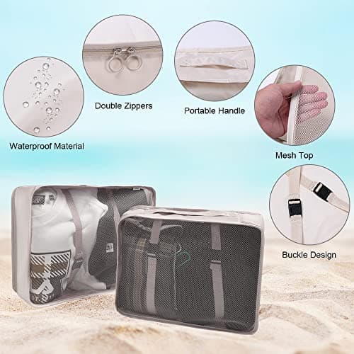 OSDUE Packing Cubes for Suitcase, 8PCS Thickening Travel Organiser Packing Bags Lightweight Travel Accessories Organizers Essentials Clothes Shoes Cosmetics Toiletries Storage Bags — view 3